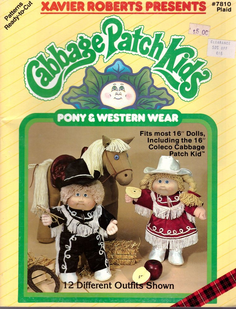 Cabbage Patch Kids Pony & Western Wear; 16" Dolls Clothes 12 Outfits; #7810 Plaid